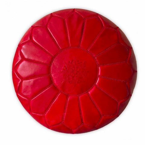 Sultan’s Ember Moroccan leather Ottoman Pouffe