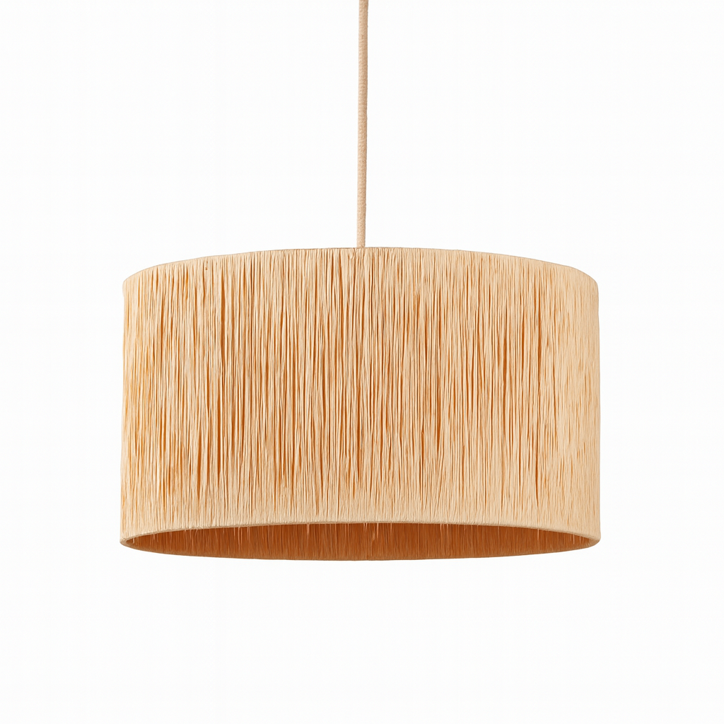 Agafay Souk Sunbeam Drum Raffia Pendant Light