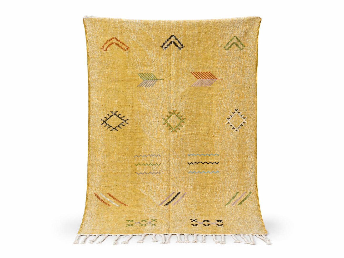 Agafay Souk Sunlit Yellow Desert Boho Cactus Rug