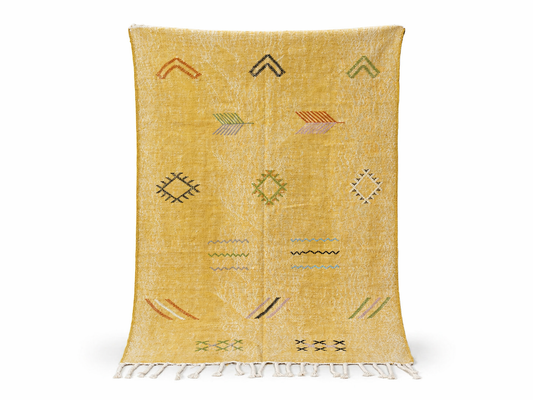 Agafay Souk Sunlit Yellow Desert Boho Cactus Rug