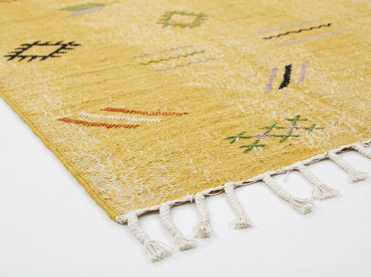 Agafay Souk Sunlit Yellow Desert Boho Cactus Rug