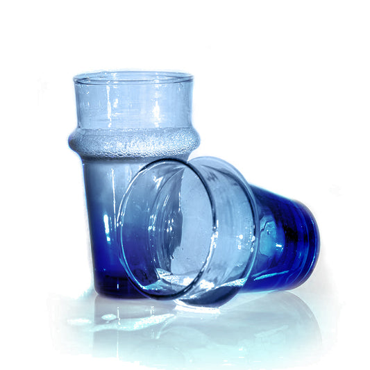 Agafay Souk Tea Glass Set – Moroccan Blue (6 Pieces)