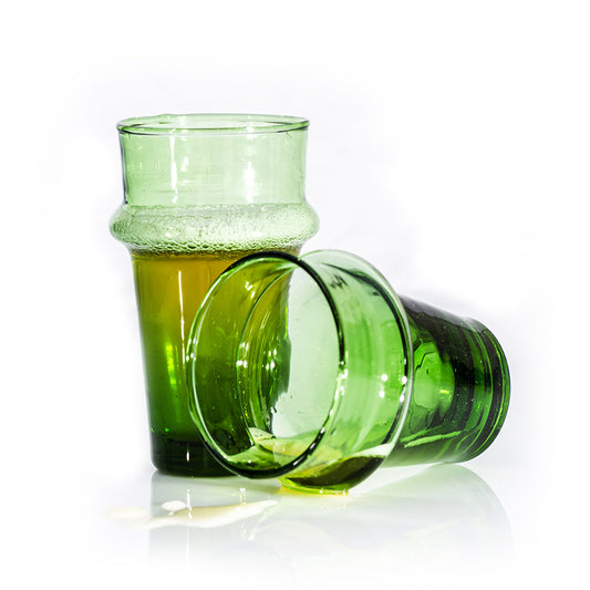 Agafay Souk Tea Glass Set – Moroccan Green (6 Pieces)