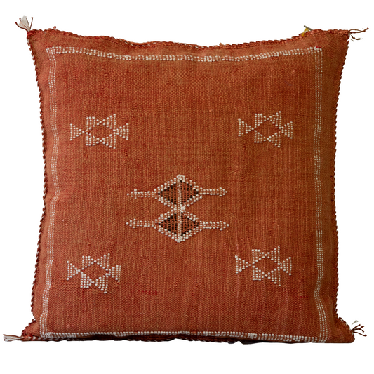 Agafay Souk Terracotta Cactus Silk Pillow