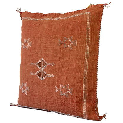 Agafay Souk Terracotta Cactus Silk Pillow