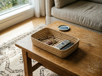 Agafay Souk Woven Palm Leaf Vanity Tray