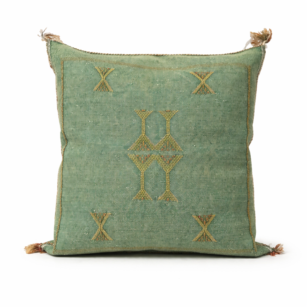 Agafay Souk Atlas Meadow Cactus Silk Pillow