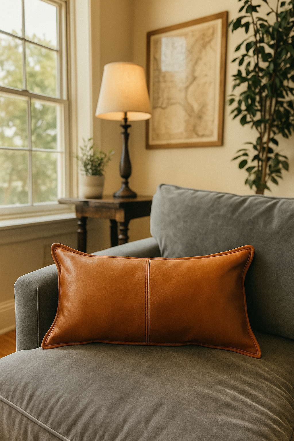 Agafay Souk Atlas Saddle Leather Pillow