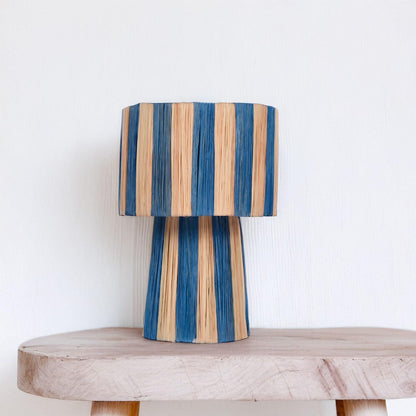 Agafay Souk Azure Stripe Raffia Lamp
