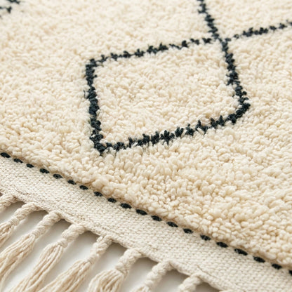 Agafay Souk Beni Ourain Noir Path Mini Rug