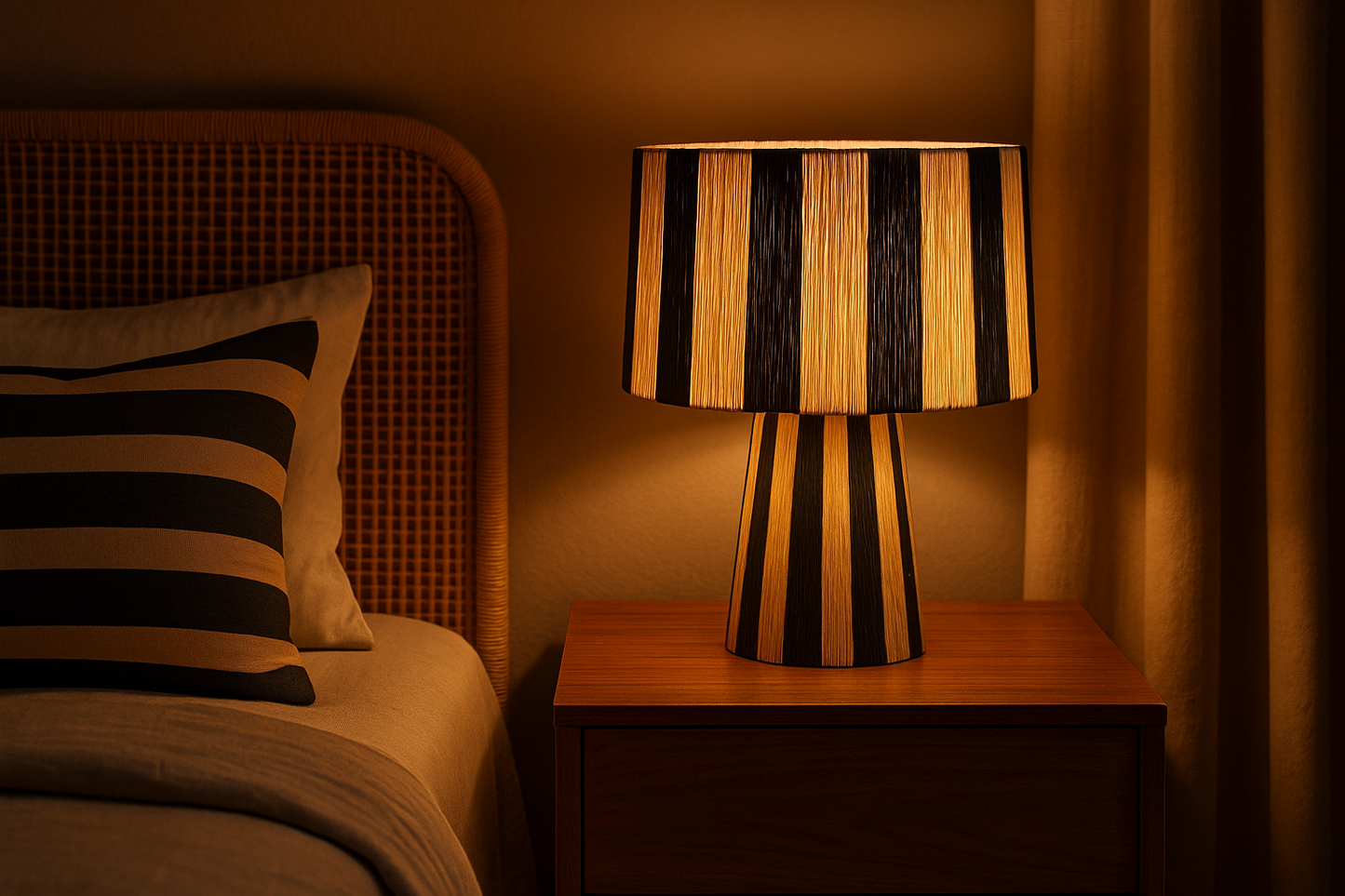 Agafay Souk Black Raffia Lamp