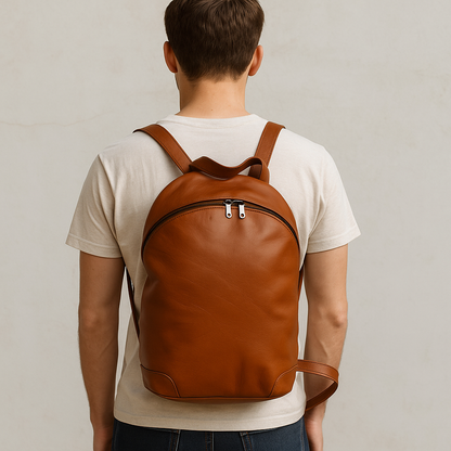 Agafay Souk Brown Leather Backpack