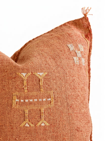 Agafay Souk Burnt Orange Cactus Silk Pillow
