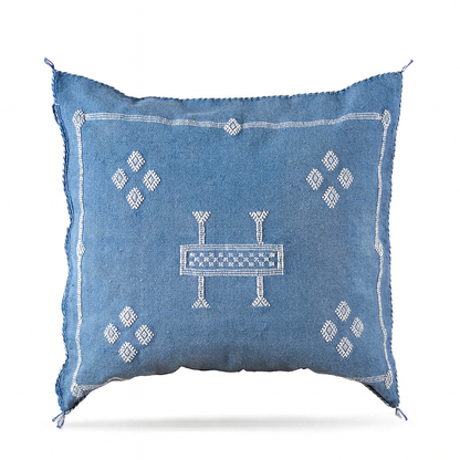 Agafay Souk Cactus Silk Pillow – Atlas Blue