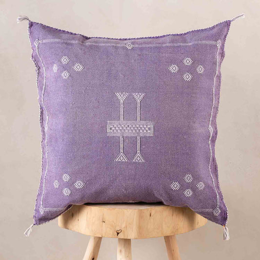 Agafay Souk Cactus Silk Pillow – Lavender Mist