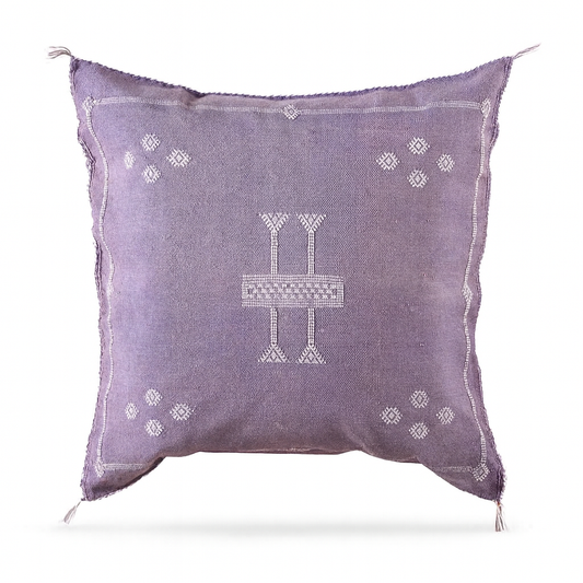 Agafay Souk Cactus Silk Pillow – Lavender Mist