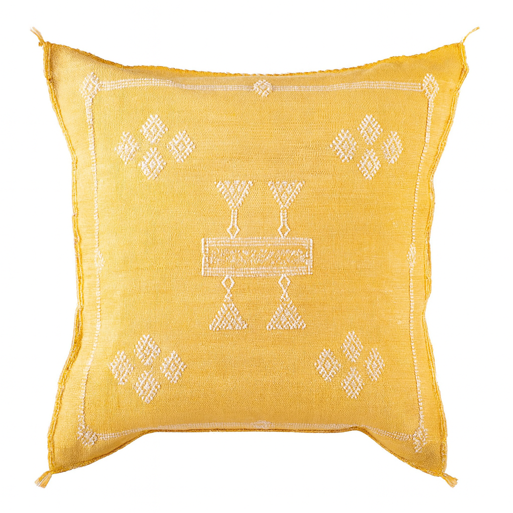Agafay Souk Cactus Silk Pillow – Marrakech Gold
