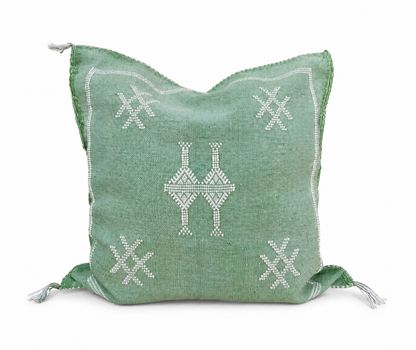 Agafay Souk Cactus Silk Pillow – Mint Oasis