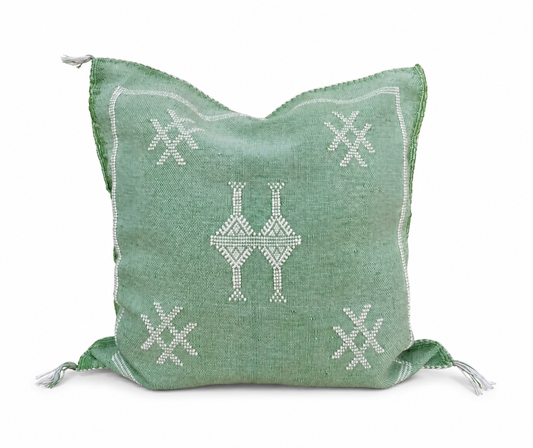 Agafay Souk Cactus Silk Pillow – Mint Oasis