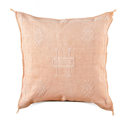 Agafay Souk Cactus Silk Pillow – Sand Blush