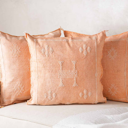 Agafay Souk Cactus Silk Pillow – Sand Blush
