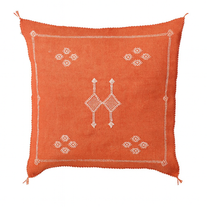 Agafay Souk Cactus Silk Pillow – Sunset Ochre