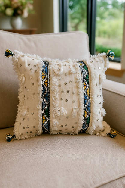 Cream Handira Pillow Cover