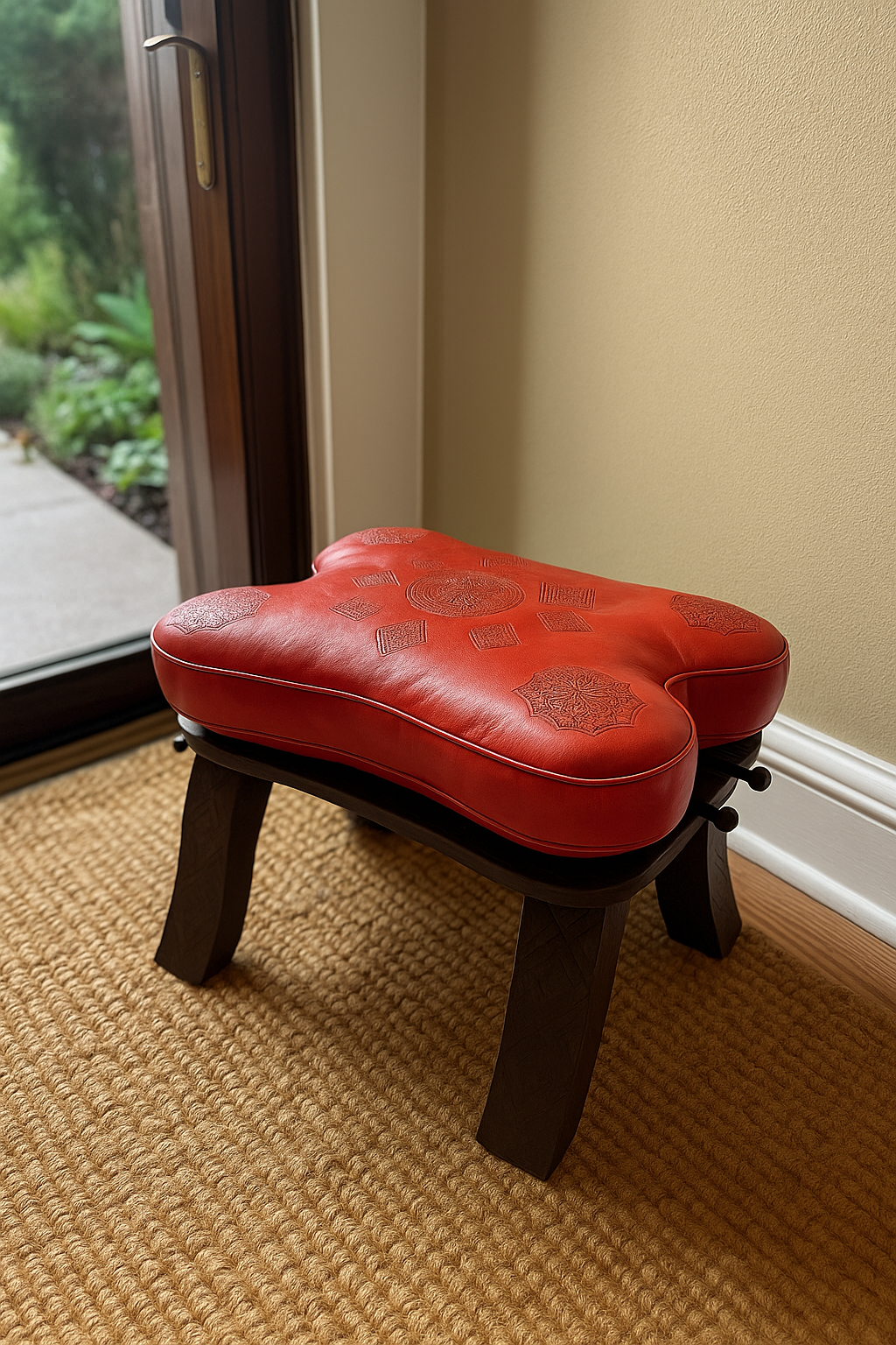 Agafay Souk Crimson Crest Stool