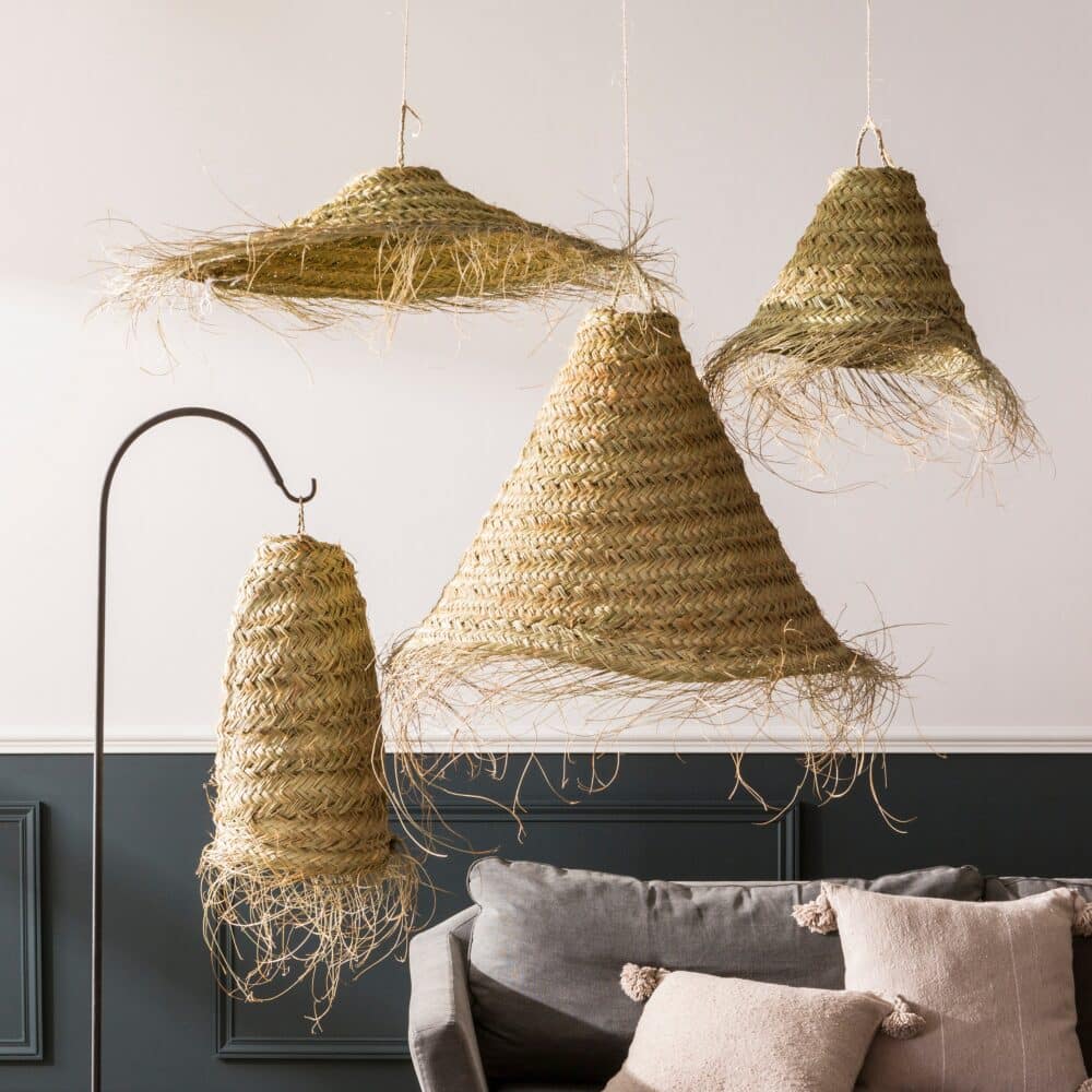Agafay Souk  Handmade  Long Straw Lamp Shades