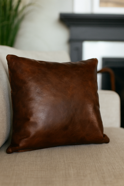 Agafay Souk Heritage Square Leather Pillow