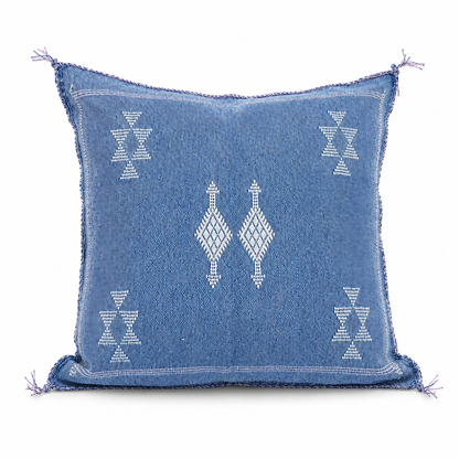 Agafay Souk Indigo Cactus Silk Pillow