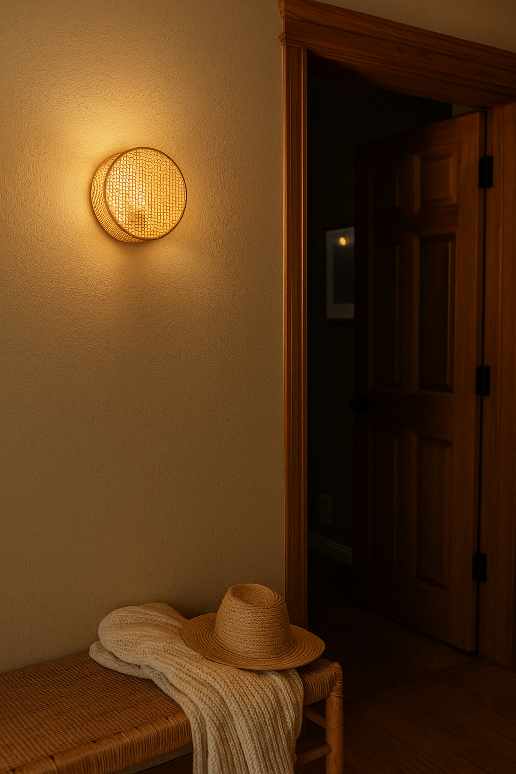 Agafay Souk Luna Weave Raffia Sconce