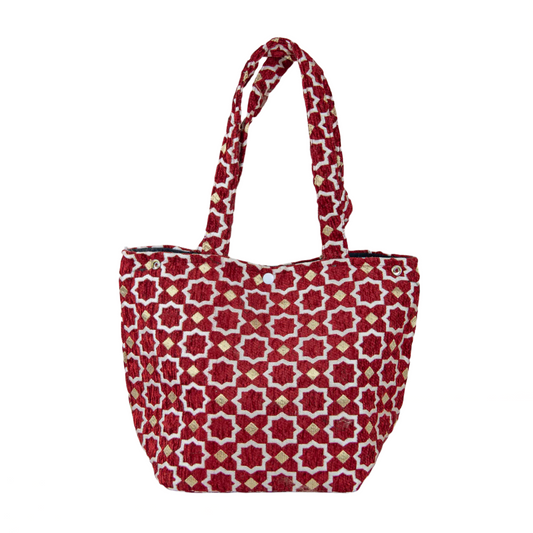 Agafay Souk Crimson Zellij Tote