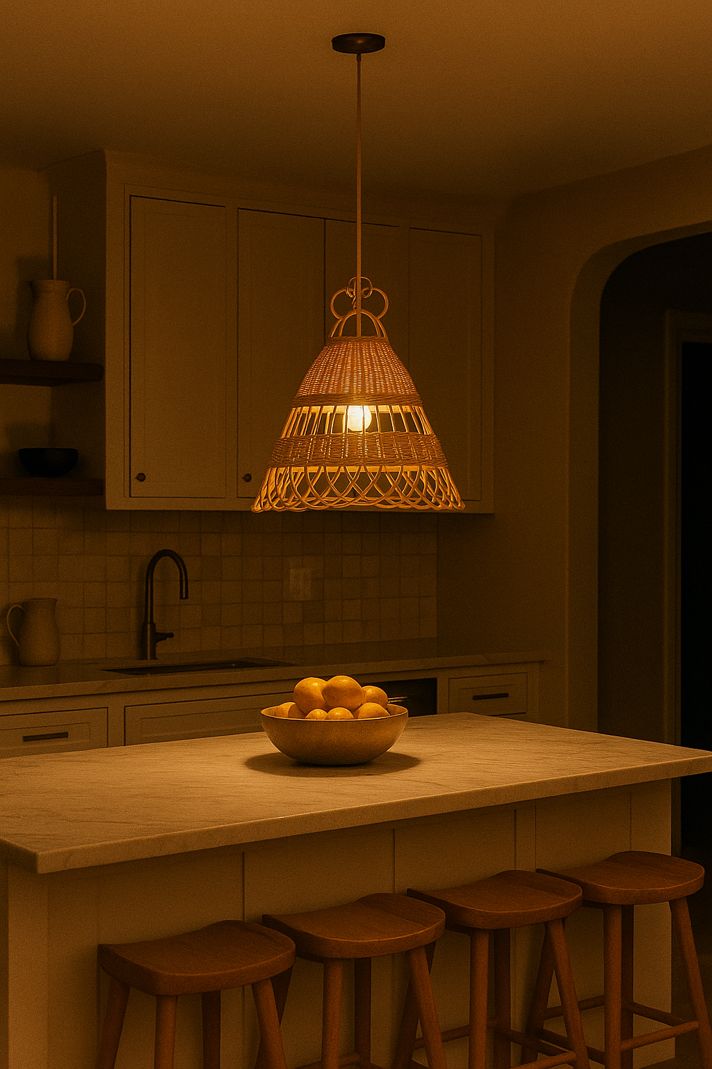 Agafay Souk Nomad Crown Rattan Pendant Lamp