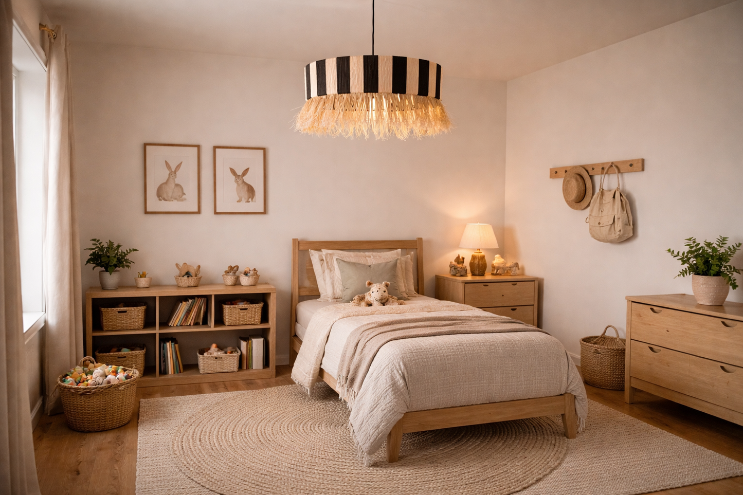 Agafay Souk Nomad Fringe Raffia Pendant Lamp