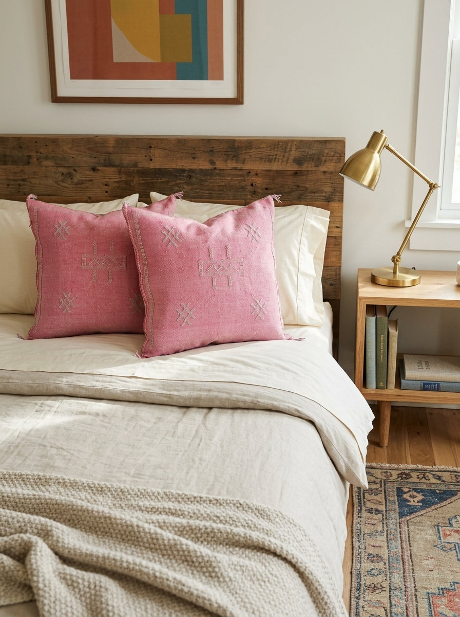 Agafay Souk Rose Medina Cactus Silk Pillow