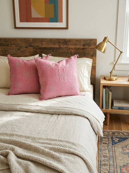 Agafay Souk Rose Medina Cactus Silk Pillow