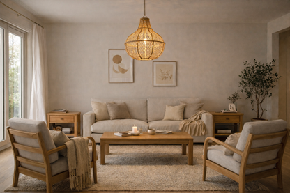 Agafay Souk Solara Pearl Raffia Pendant Lamp