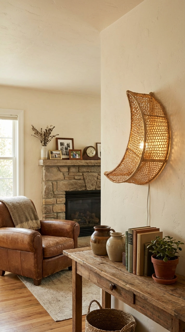 Agafay Souk Starlit Arc Raffia Sconce