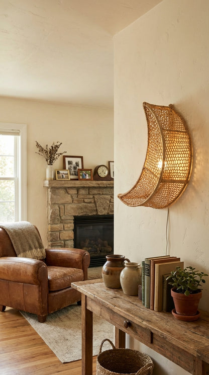 Agafay Souk Starlit Arc Raffia Sconce