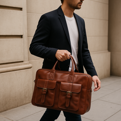 Agafay Souk Leather Work Briefcase