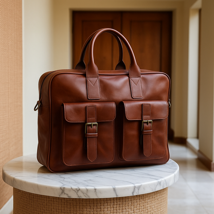 Agafay Souk Leather Work Briefcase