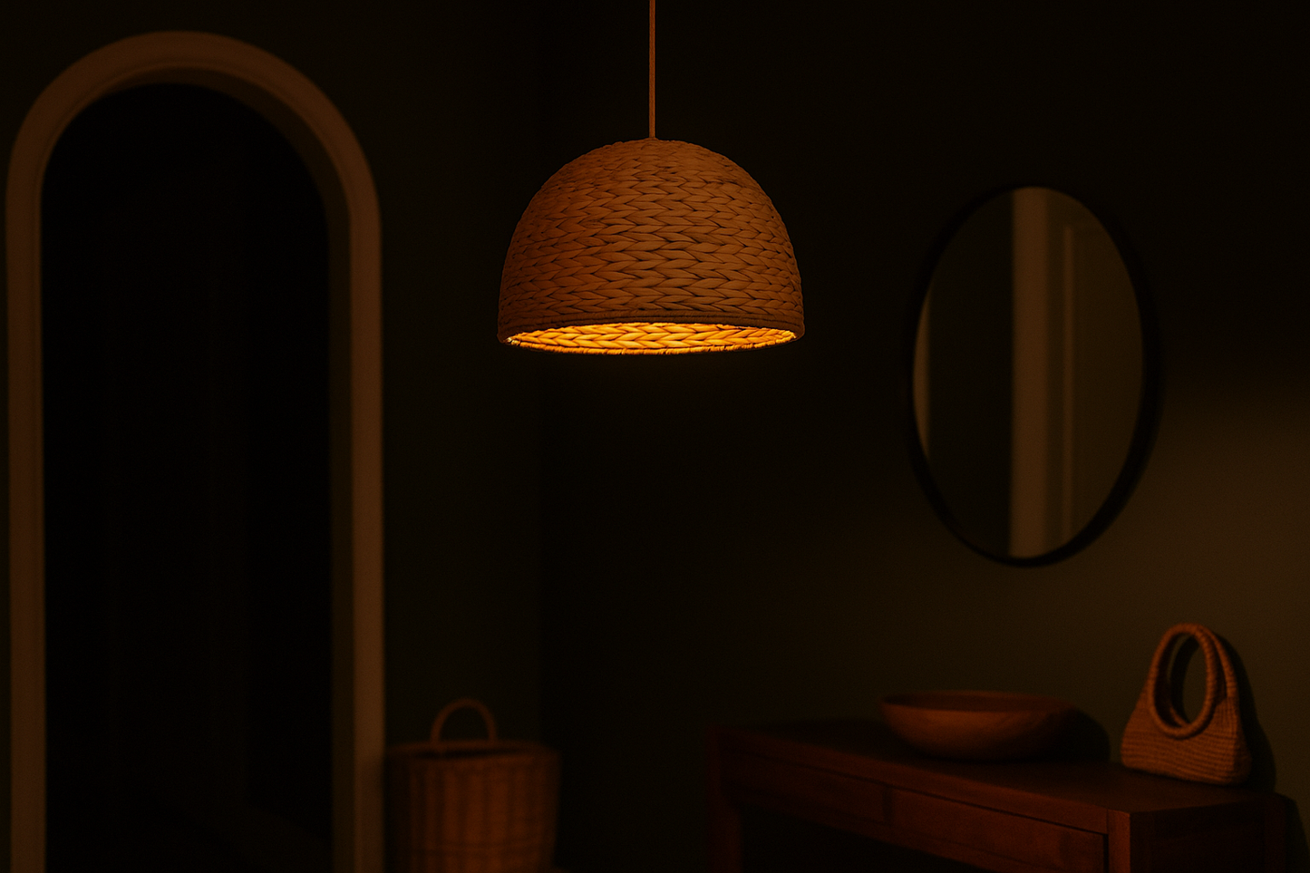 Agafay Souk Willow Weave Rattan Pendant Lamp
