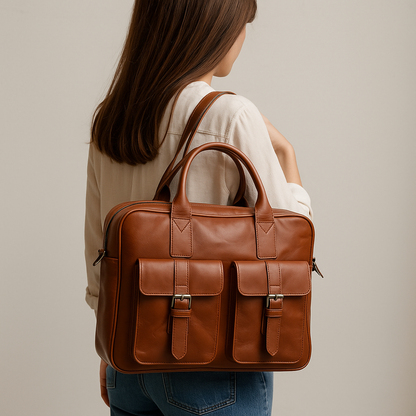 Agafay Souk Leather Work Briefcase