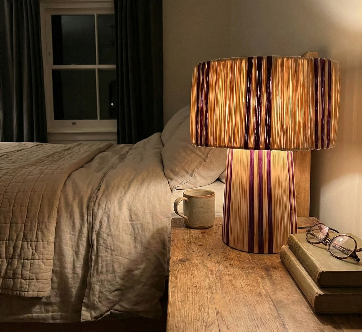 Agafay Souk Purple Raffia Lamp