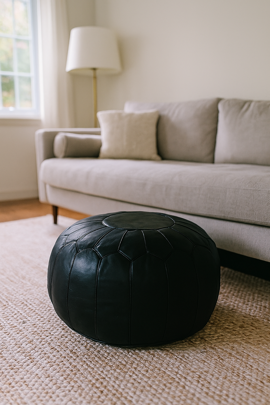 Dusk Nomad Moroccan leather Ottoman Pouffe
