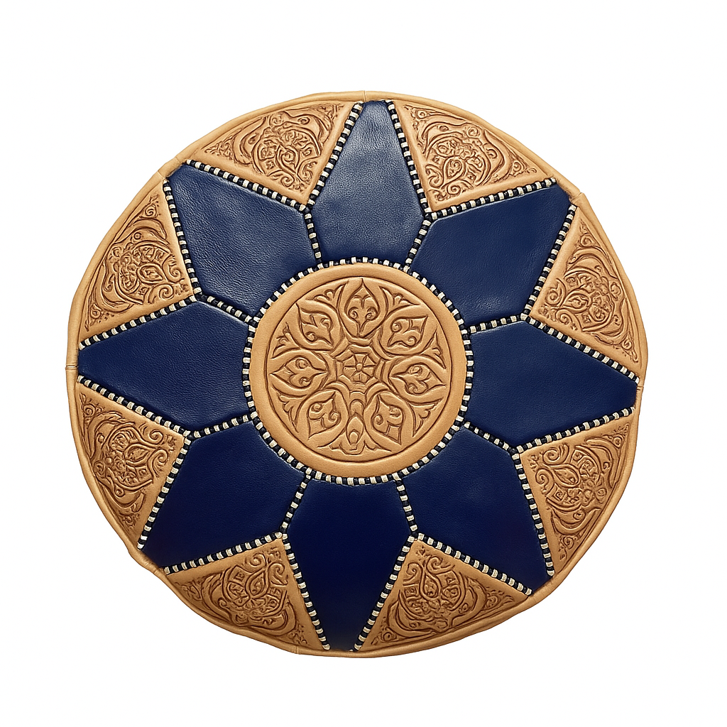 Royal Atlas Moroccan leather Ottoman Pouffe
