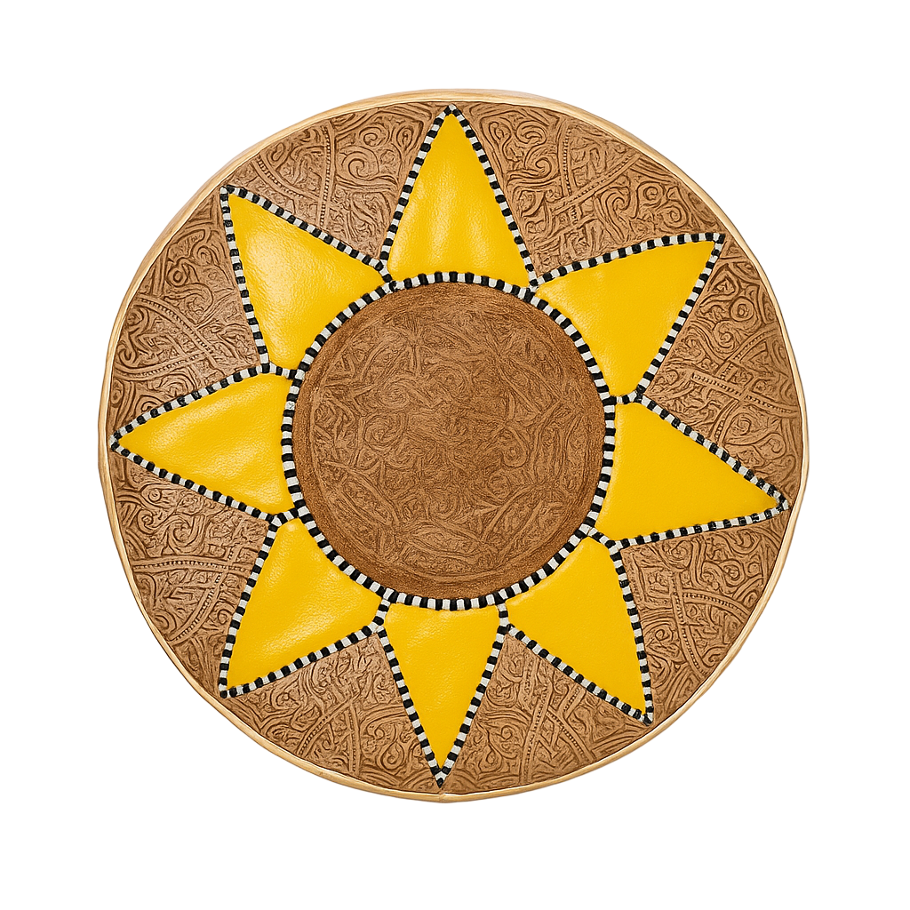 Sun Trail Moroccan leather Ottoman Pouffe
