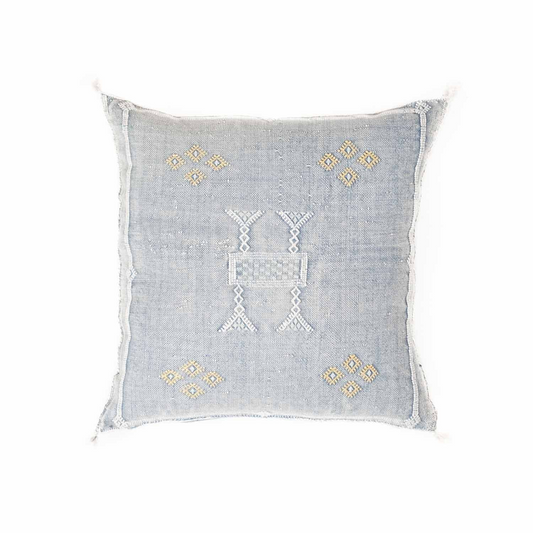 Agafay Souk Mist Blue Cactus Silk Pillow