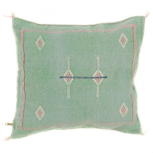 Agafay Souk Green Cactus Silk Pillow